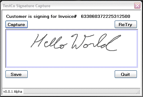 Simple UI for capturing signature